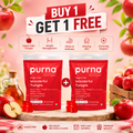 Buy 1 Get 1 Purna Apple Cider Vinegar Sugar Free Gummies - Red Apple Flavor | with The Mother for Weight Loss, Detox & Gut Health | 30 Vegan Gummies