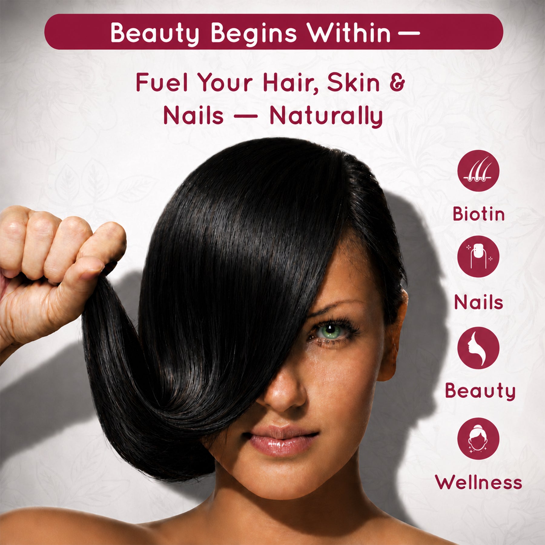 Buy 1 Get 1 Purna Hairway to Heaven Biotin Gummies - Cranberry Flavor | Hair, Skin & Nails Support | 30 Vegan Gummies