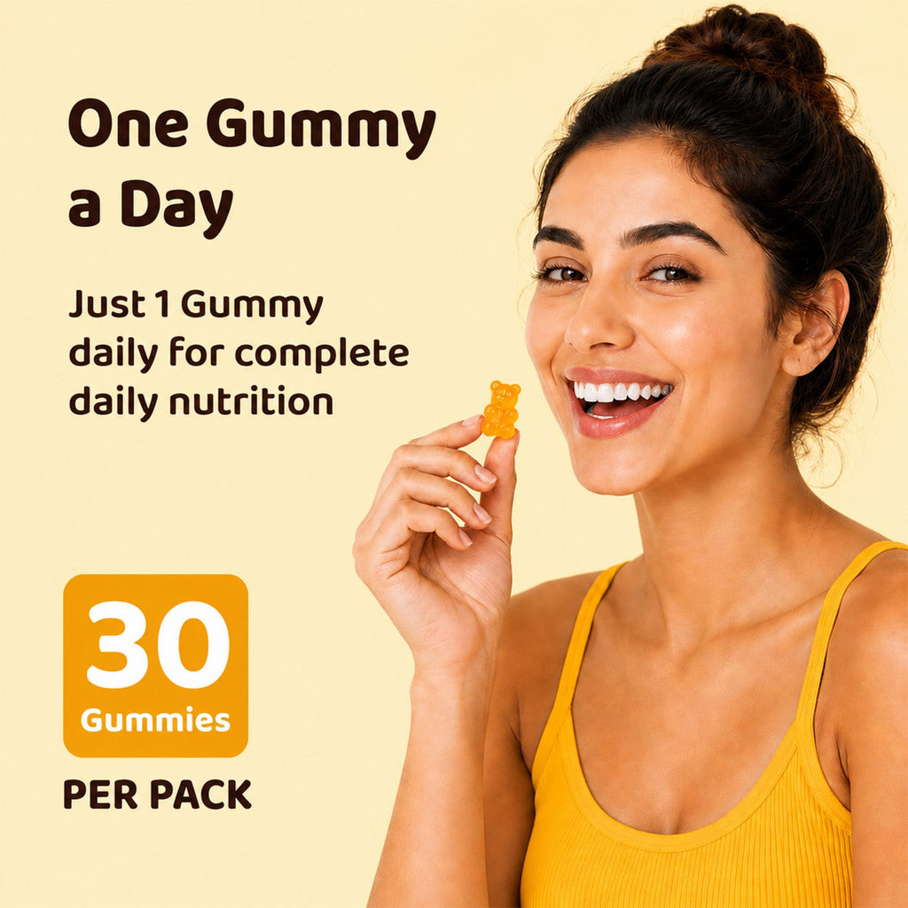 Buy 1 Get 1 Purna All that Glitters Multivitamin Gummies - Mango Flavor | Complete Multivitamin for Beauty, Wellness & Metabolism | 30 Vegan Gummies