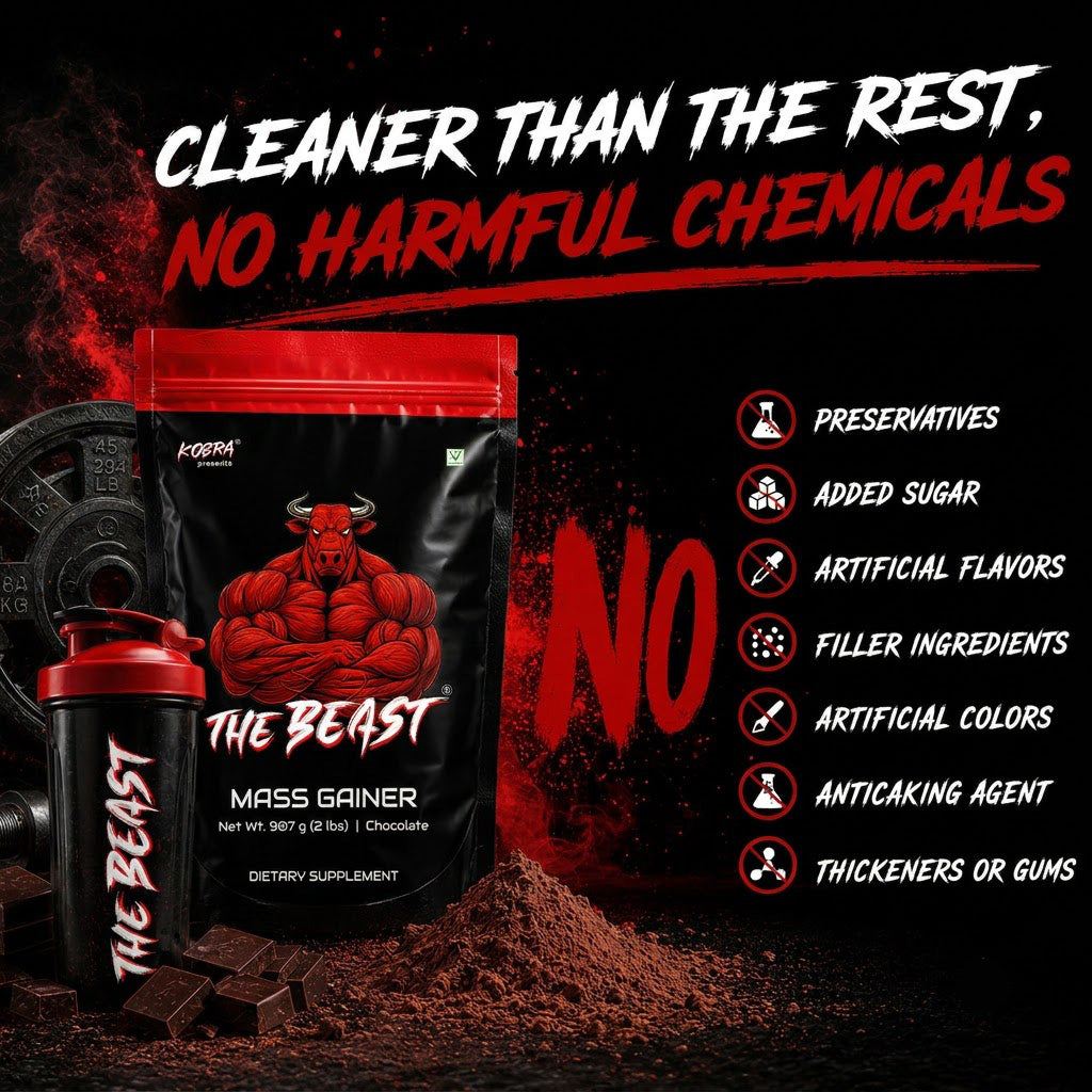 THE BEAST Mass Gainer Chocolate – 907g | Dietary Supplement for Weight & Muscle Gain