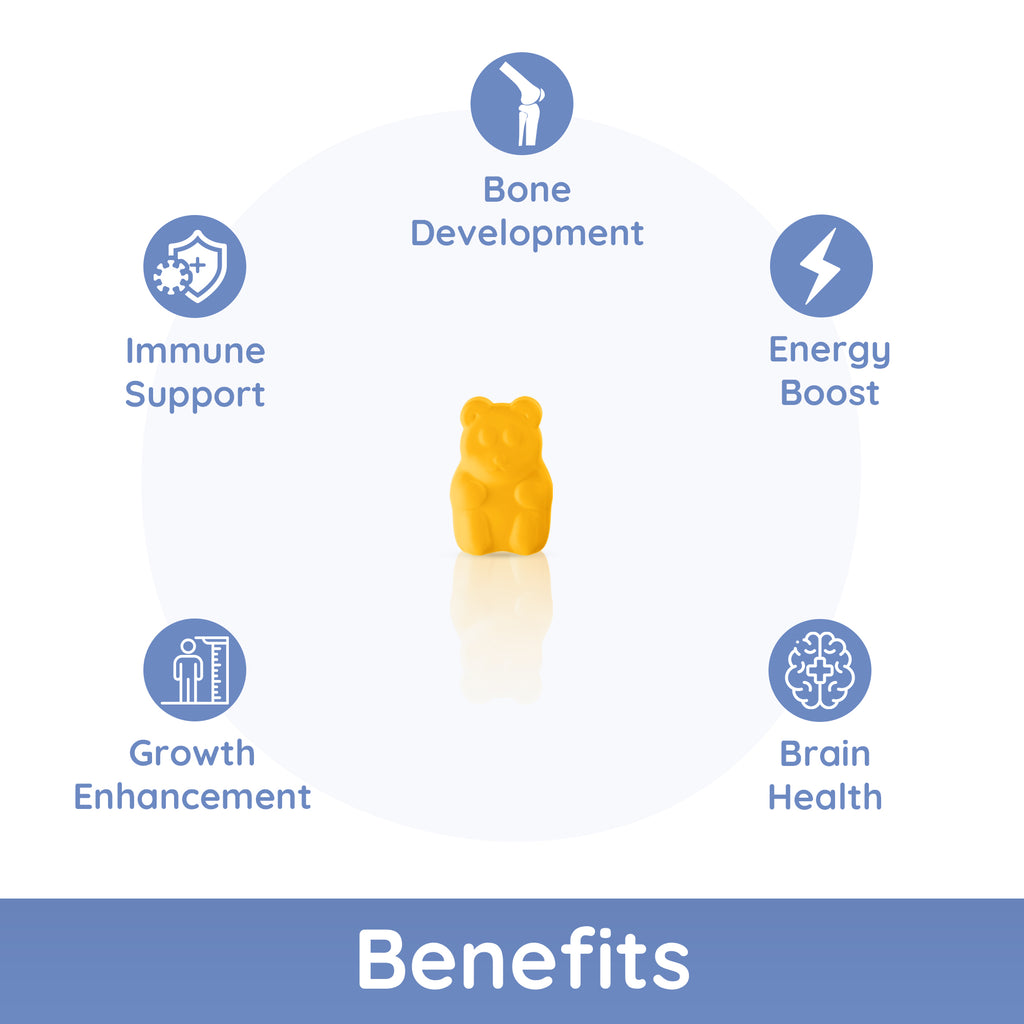 Buy 1 Get 1 Purna Junior Lil Cubs Multivitamin Gummies - Mango Flavor | Kids Multivitamin for Wellness, Immunity & Concentration | 30 Vegan Gummies
