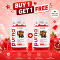 Buy 1 Get 1 Purna Junior Iron Gummies - Pomegranate Flavor | Iron with Vitamin C for Kids Energy, Brain Development & Immunity | 60 Vegan Gummies