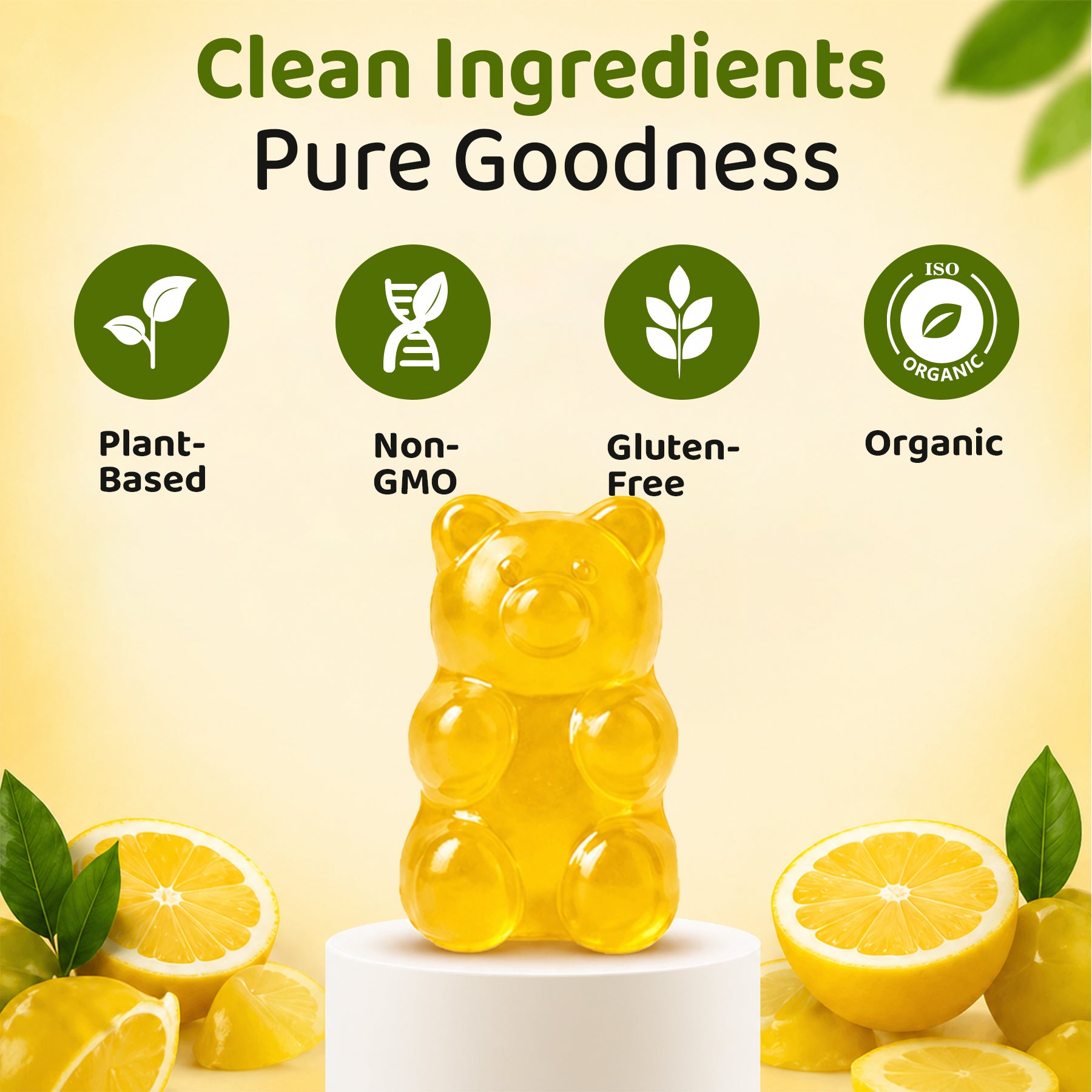 Buy 1 Get 1 Purna A Thing of Beauty Vitamin C Gummies - Lemon Flavor | Vitamin C, D3 & Zinc for Clear Skin & Immunity | 30 Vegan Gummies