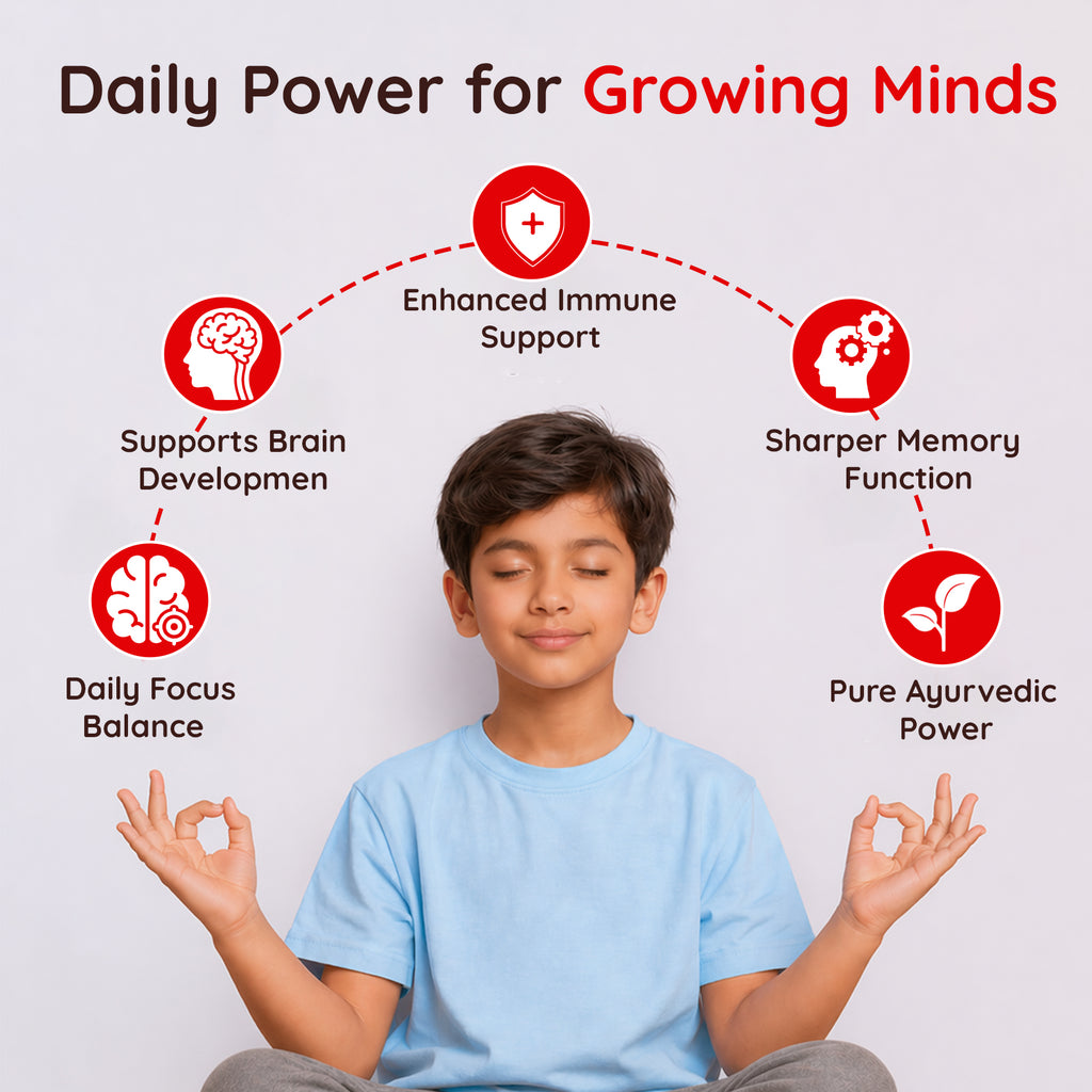 Buy 1 Get 1 Purna Junior Brain Booster Gummies - Strawberry Flavor | Ayurvedic Herbs for Kids Focus, Memory & Cognition | 60 Vegan Gummies