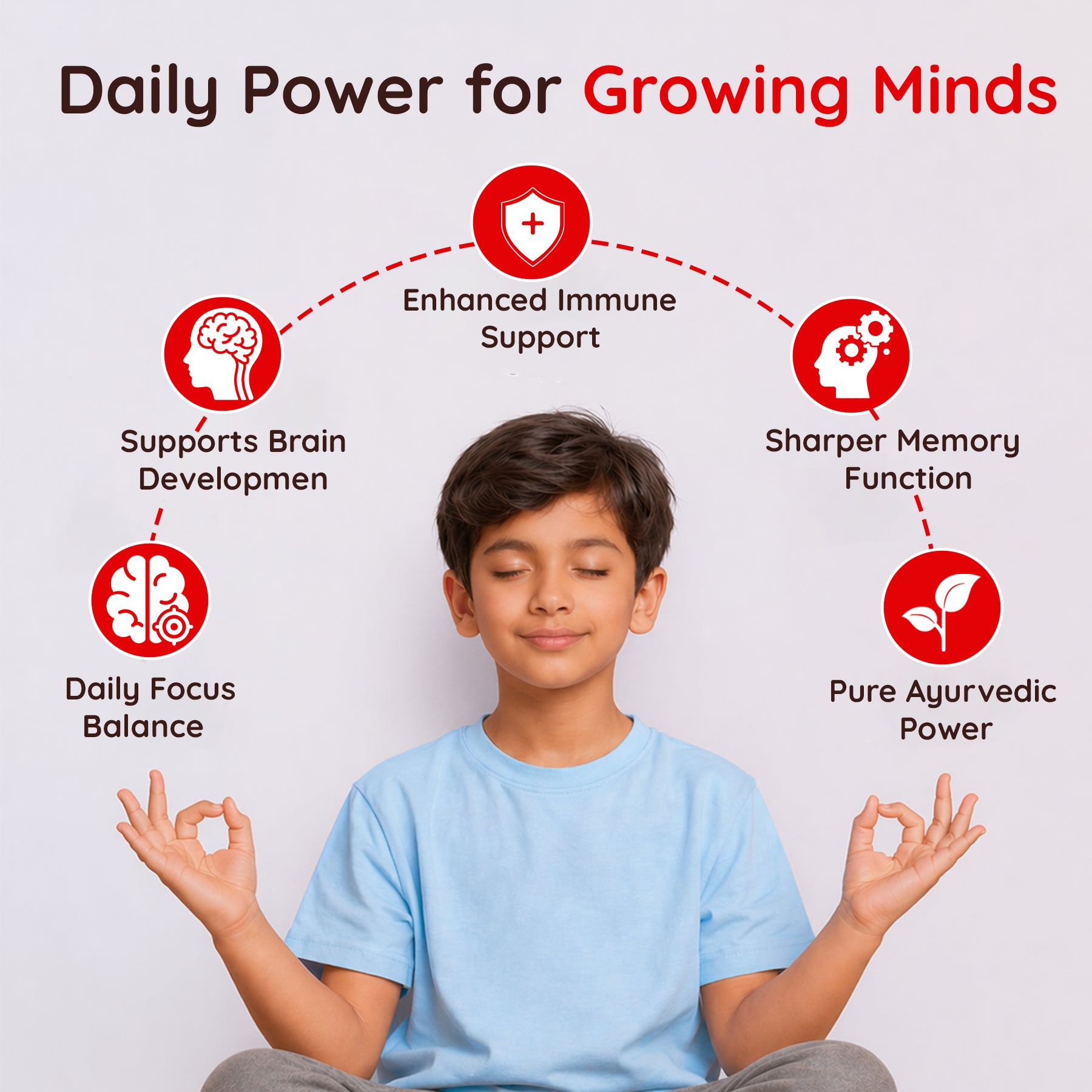 Buy 1 Get 1 Purna Junior Brain Booster Gummies - Strawberry Flavor | Ayurvedic Herbs for Kids Focus, Memory & Cognition | 60 Vegan Gummies