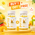 Buy 1 Get 1 Purna Junior Calcium Gummies - Mango Flavor | Calcium with Vitamin D3 & K2 for Kids Bone Strength, Growth & Joint Health | 60 Vegan Gummies