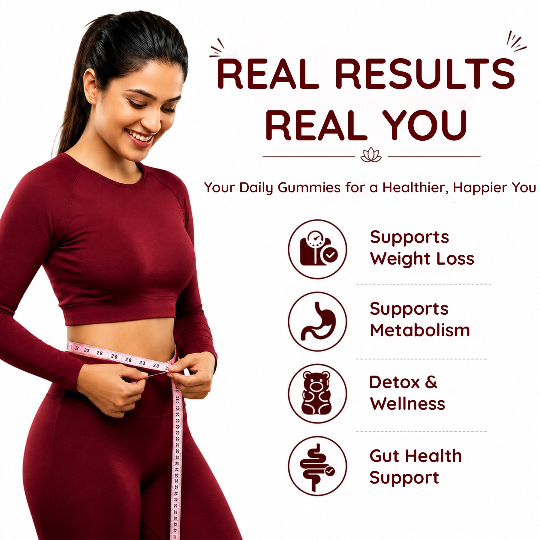 Buy 1 Get 1 Purna Apple Cider Vinegar Sugar Free Gummies - Red Apple Flavor | with The Mother for Weight Loss, Detox & Gut Health | 30 Vegan Gummies