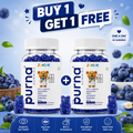 Buy 1 Get 1 Purna Junior Eye Health Gummies - Berry Flavor | Vitamin C, Lutein & Zeaxanthin for Kids Eye Health & Antioxidant Protection | 60 Vegan Gummies