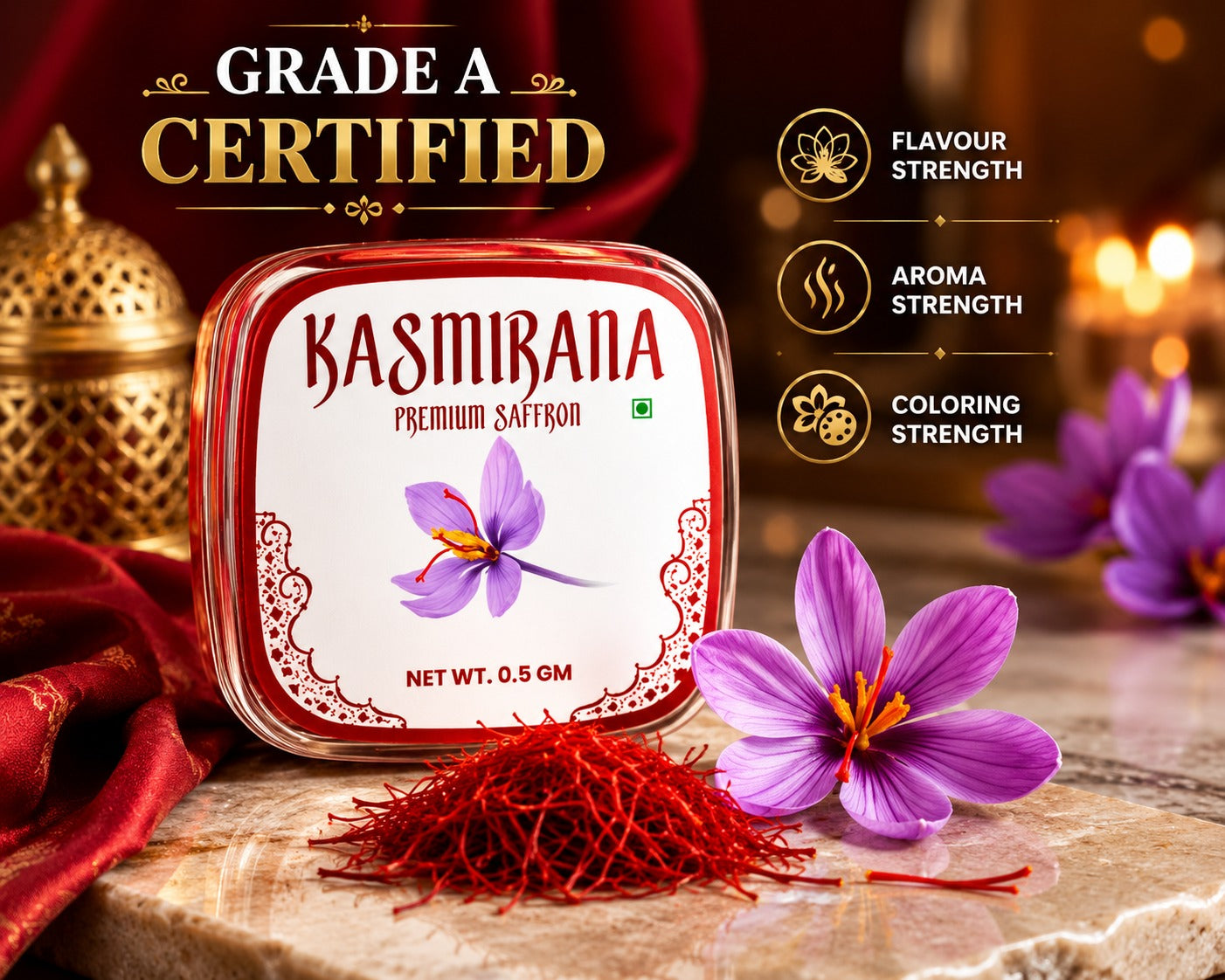 Buy2 Get2 Pure Kashmiri Saffron (Kesar)(0.5 gm each)-UP