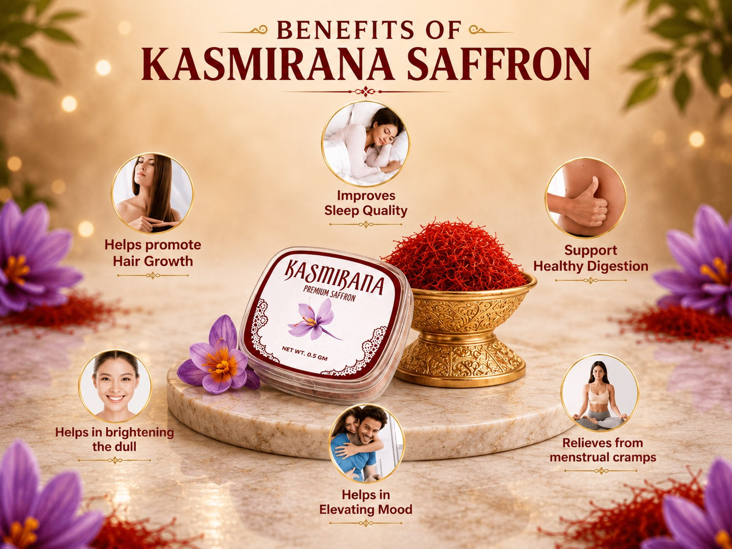 Buy2 Get2 Pure Kashmiri Saffron (Kesar)(0.5 gm each)-UP